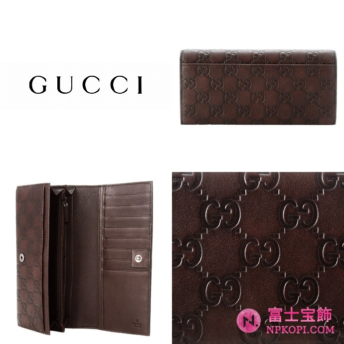 GUCCI/グッチ 2012年春夏AVELグッチシマGG柄2つ折り長財布 233154 A0V1R 2019 